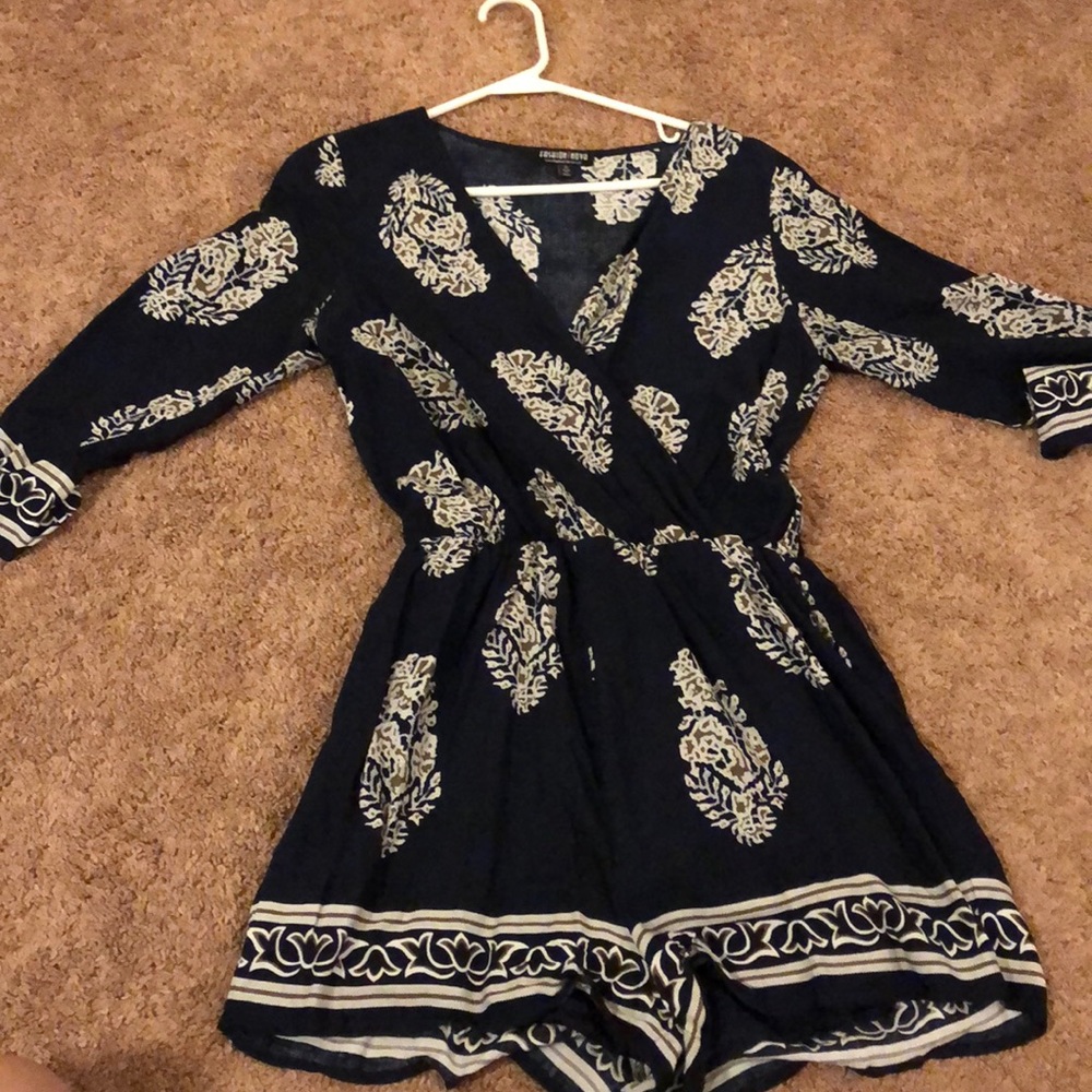 Navy Fashion nova Romper